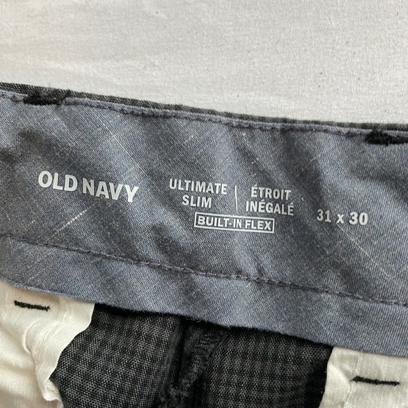 Old Navy Ultimate-Slim DarkGrey/Black plaid 31x30 Men’s Dress Pants Like-New - Picture 3 of 3